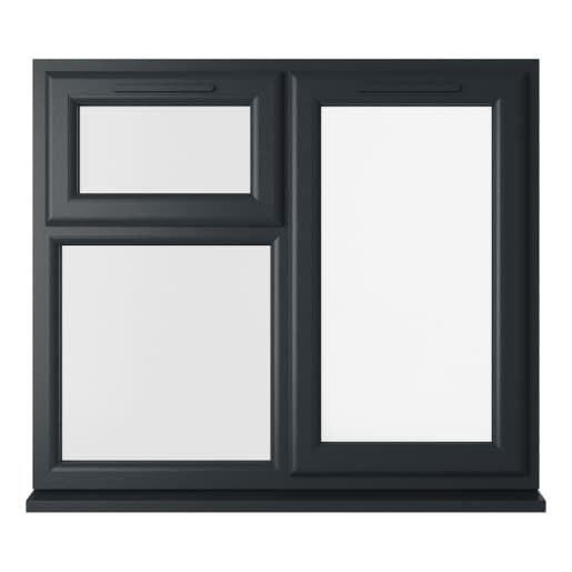 Crystal Double Glazed uPVC Grey/White Window Top & Right Hung 1190mm x 1040mm Clear