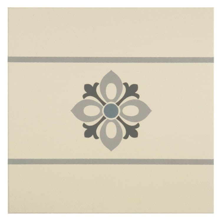 Original Style Odyssey Primo Bohemia Border Light Blue, Light Grey and Dark Grey on White 15x15cm