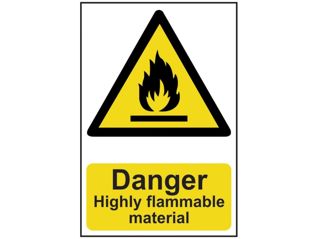 Scan Danger Highly Flammable Material - PVC Sign 200 x 300mm 0901