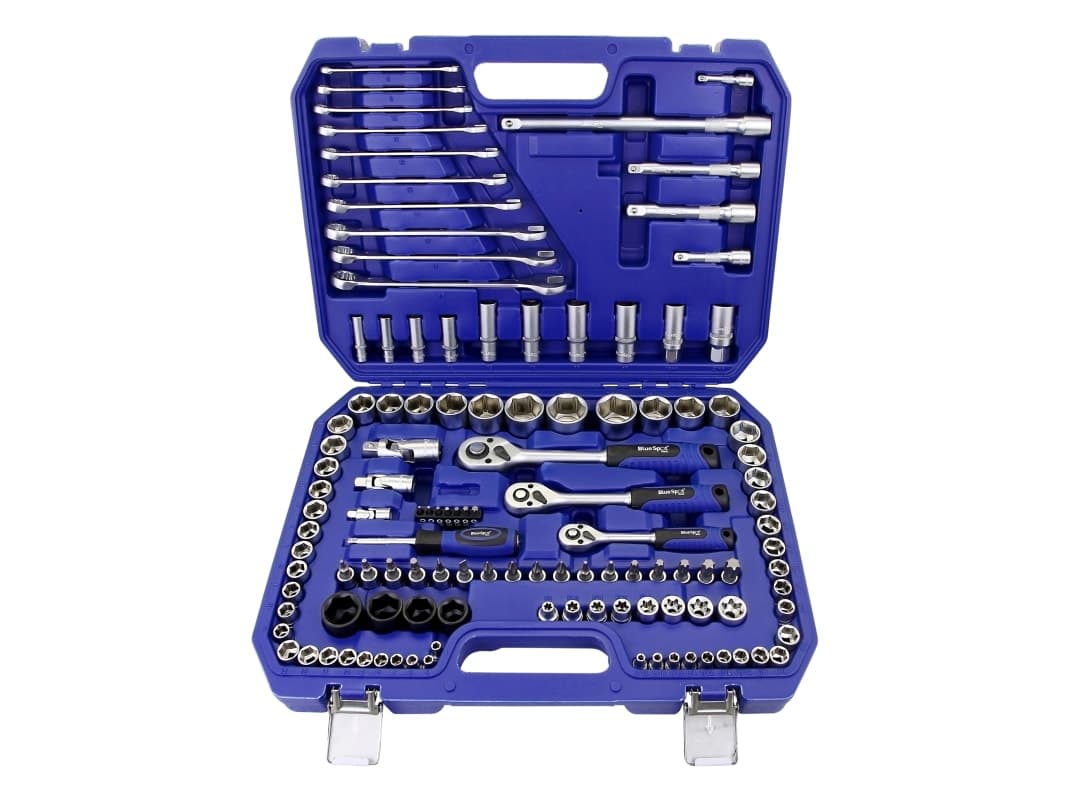 BlueSpot Tools 1/2in, 3/8in & 1/4in Metric Socket Set, 120 Piece 1583