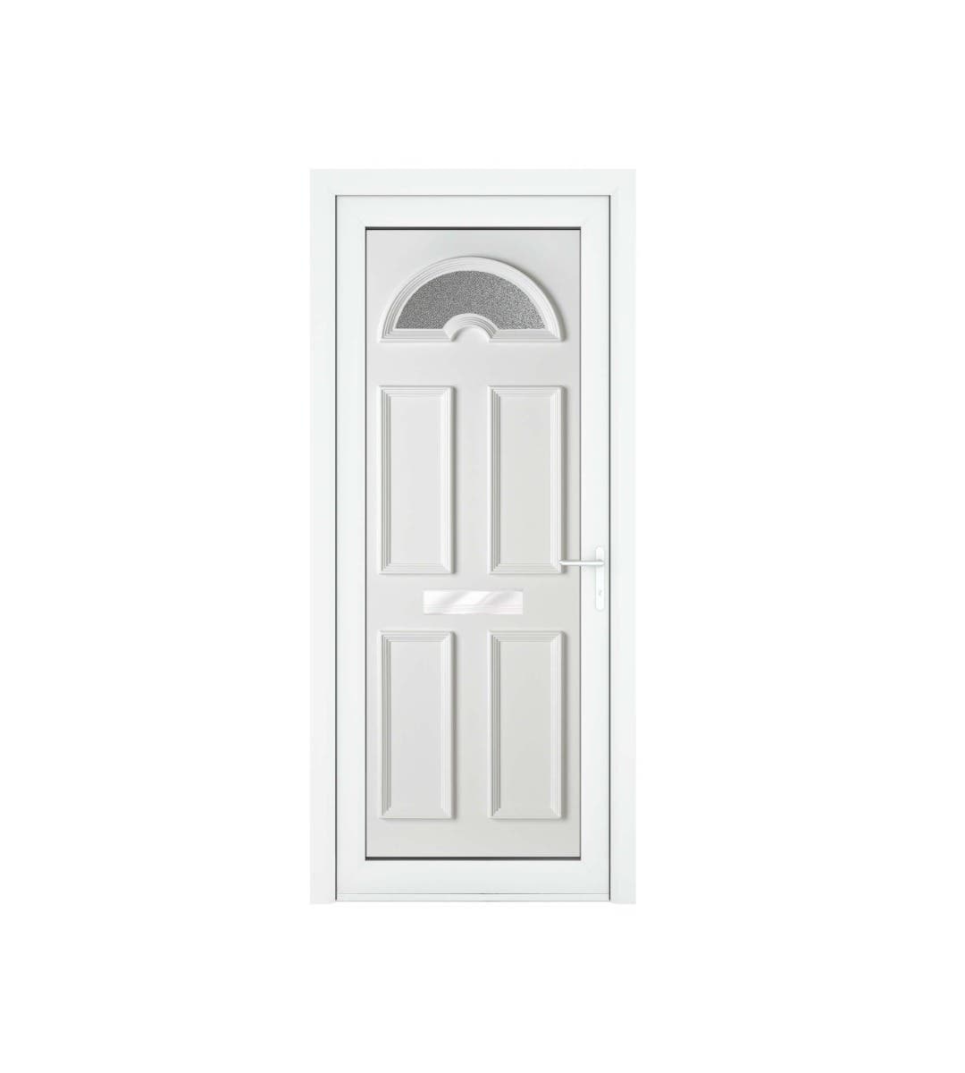 uPVC Sandringham White Front Door - Right Hand Open - Obscure Glass - Double Glazed - 920 x 2090mm