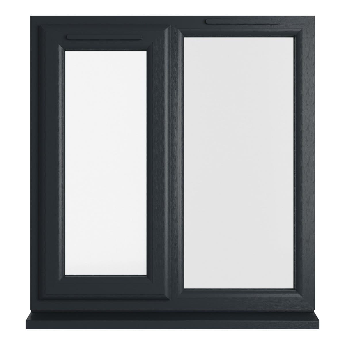 uPVC Grey/White Triple Glazed Window - Left Handed - Side Hung - Clear Glass - 905 x 965mm