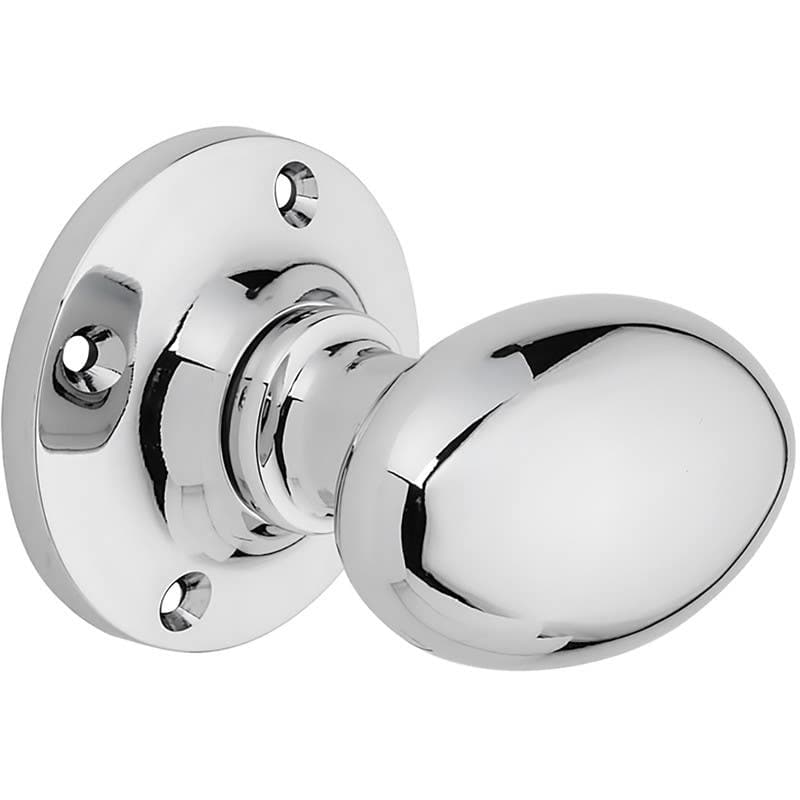 Oval Mortice Door Knob - Chrome Plated - Pair - Internal - Designer Levers