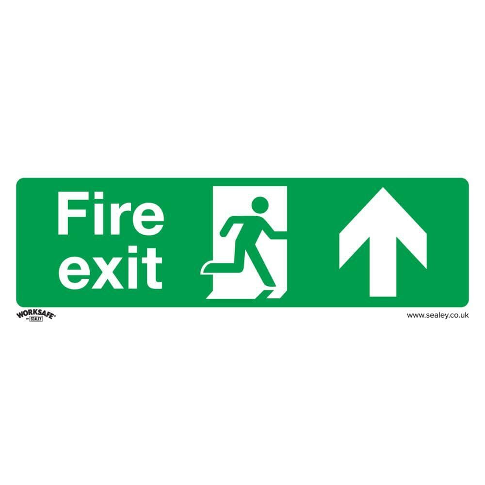 Sealey SS28V1 Safe Conditions Safety Sign - Fire Exit (Up) - Self-Adhesive Vinyl