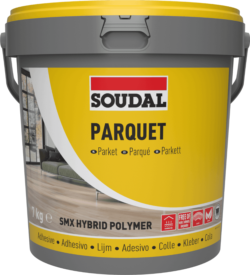 Soudal Parquet Adhesive - Hybrid Polymer Light Brown 7Kg 116249