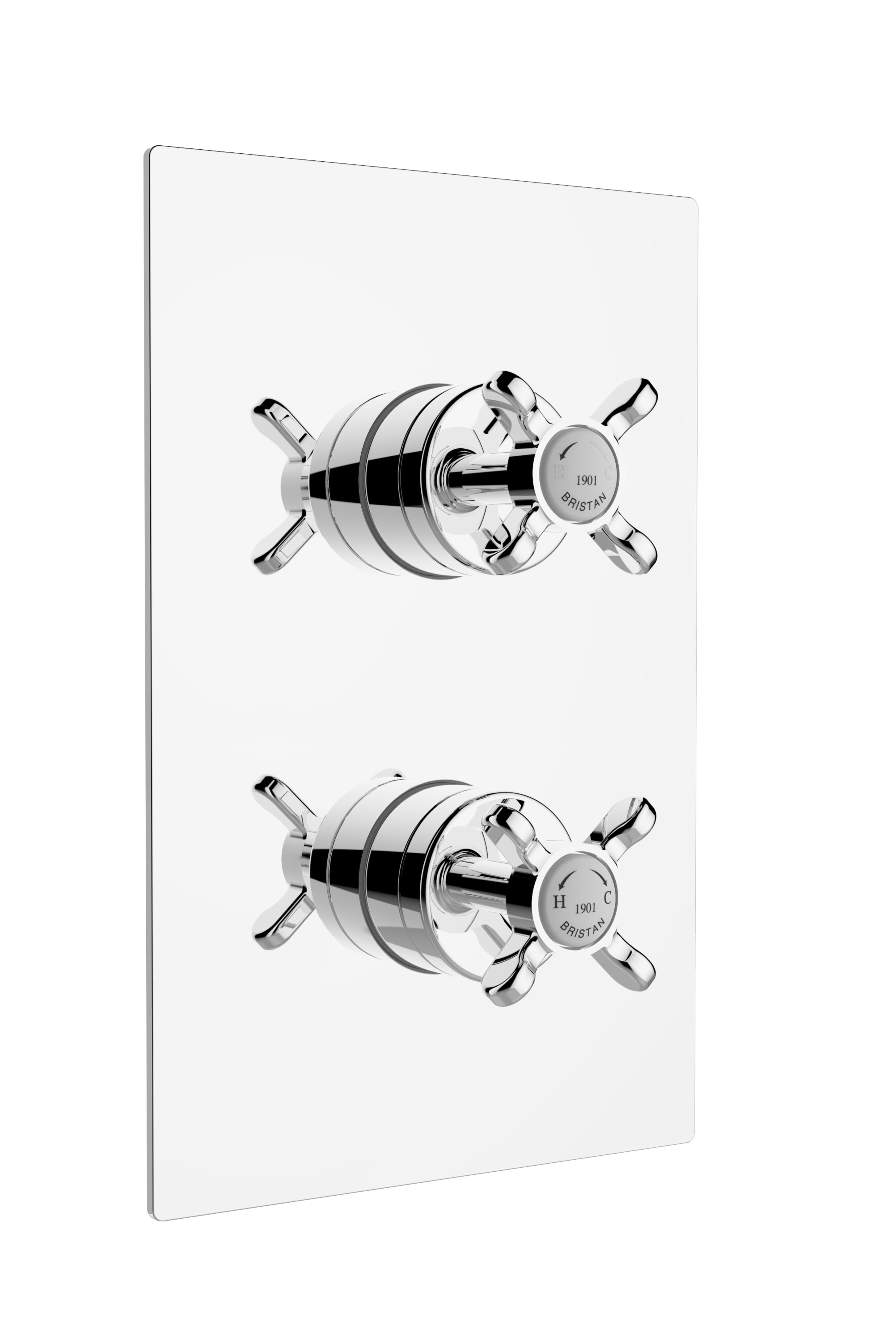 Bristan N2 SHCVO C 1901 Recessed Thermostatic Dual Control Chrome Shower Valve Chrome