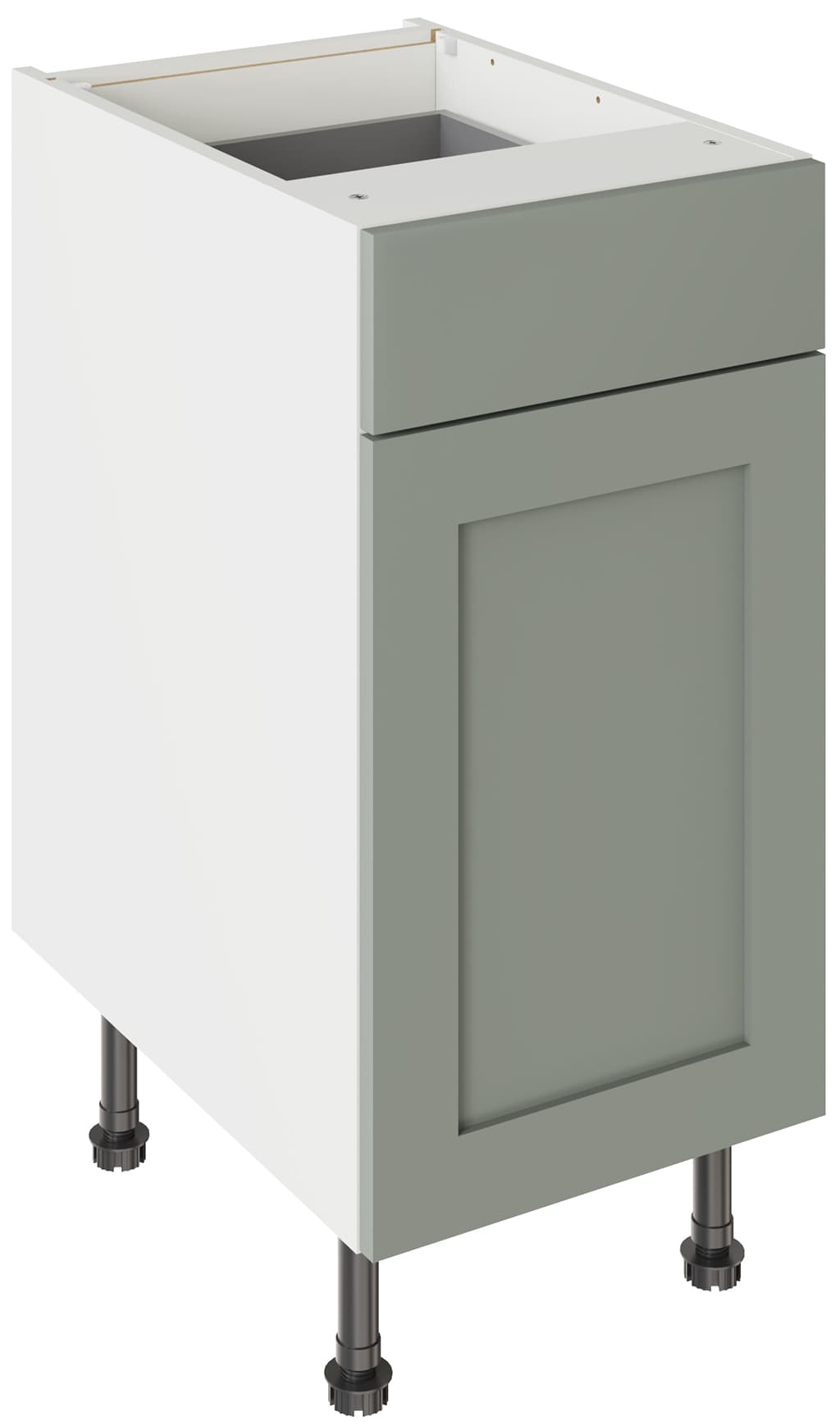Flatpack 400 Drawerline Base Cabinet Shaker Ultra Matt Sage Green