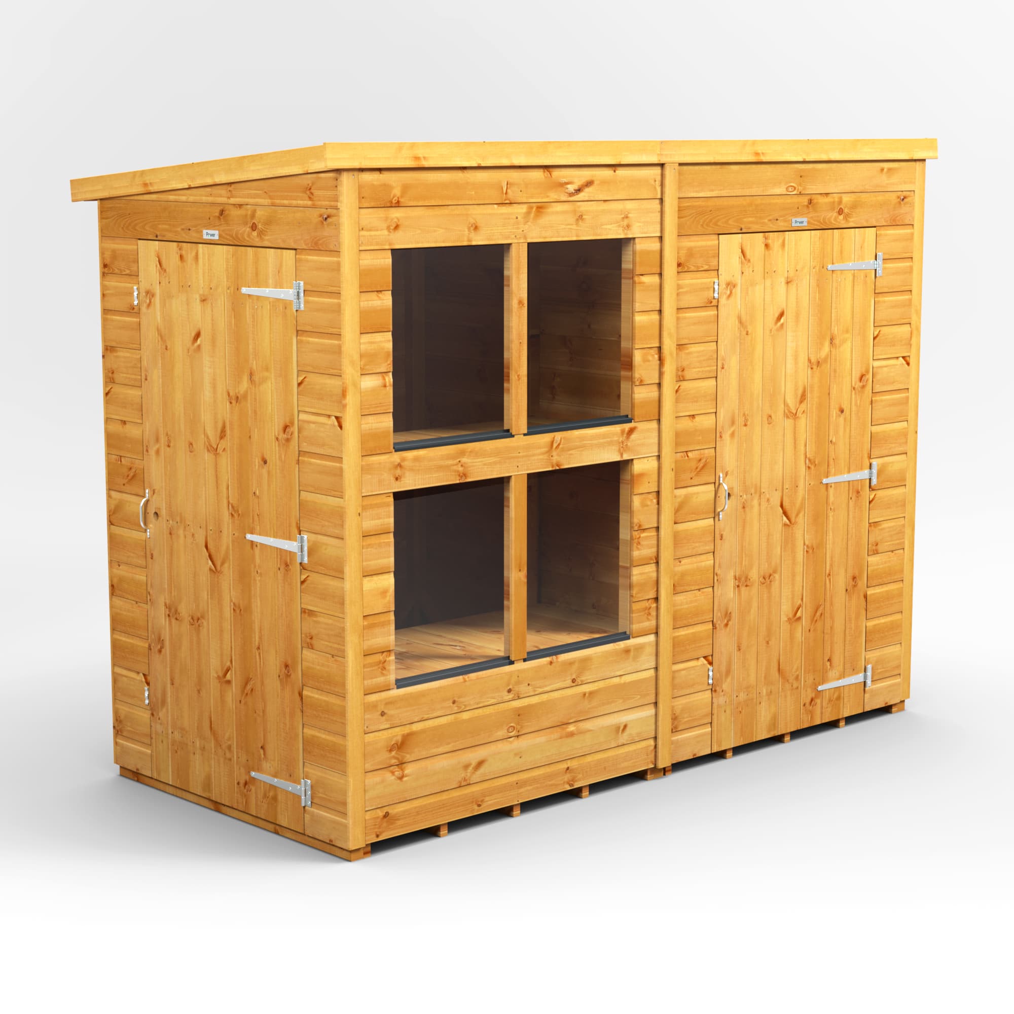 Powersheds 8 x 4 Power Pent Potting Shed With 4ft Side Store