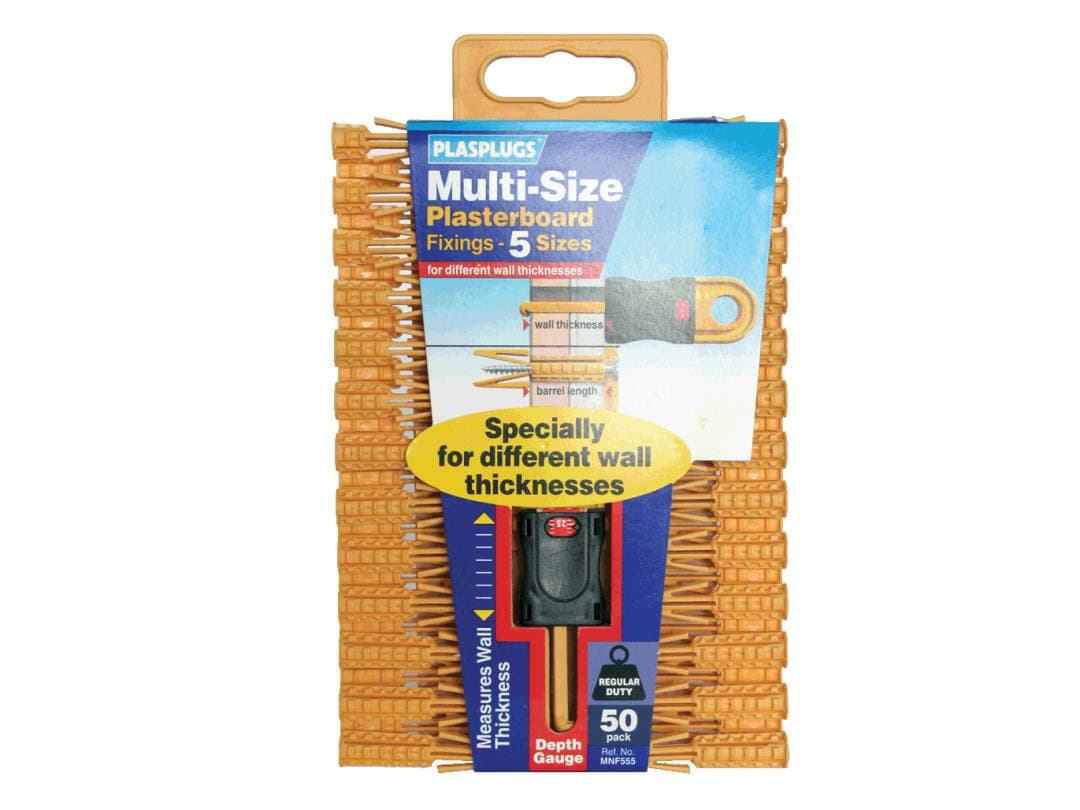 Plasplugs Plasterboard Fixing Multi Size X50 MNF555 MNF555CC