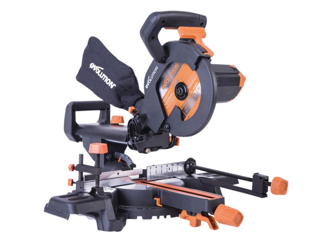 Evolution R210SMS+ Pro Multi-Material Sliding Mitre Saw 210mm 1500W 110V 048-0002A
