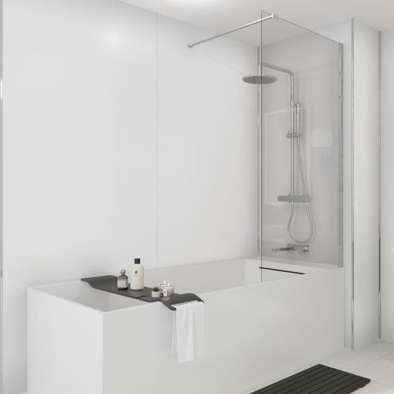 Laminate Wall Panel Tongue & Groove - 1185mm x 2420mm x 11mm White Gloss