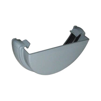 FloPlast Half Round Gutter External Stopend - 112mm Grey
