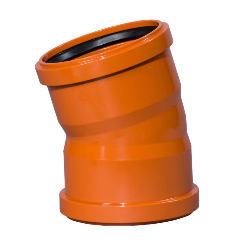 Drainage Bend Double Socket - 15 Degree x 110mm