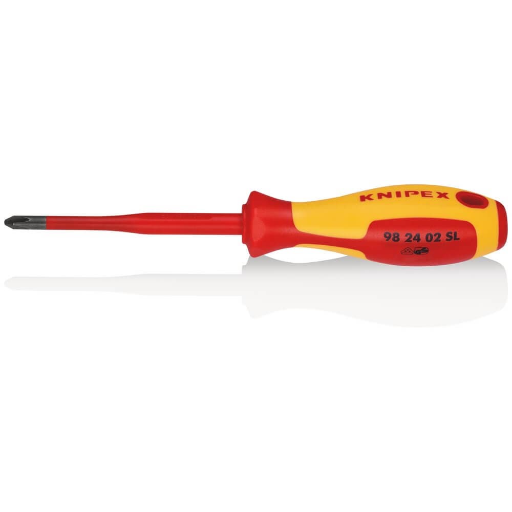 Knipex 98 24 02 Sl Vde Insulated Phillips Screwdriver Ph2 X 100Mm - Slim each 1 72453