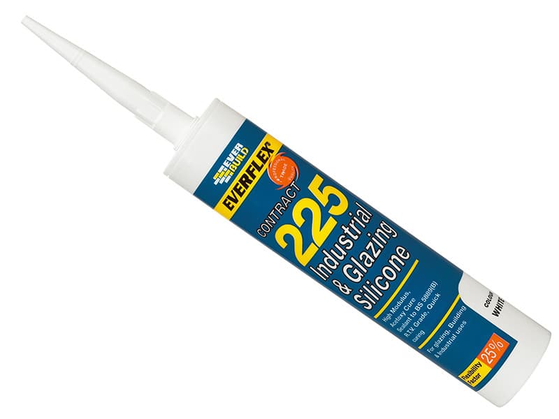 Everbuild Sika 486134 Everflex® 225 Industrial & Glazing Silicone Brushed Steel 295Ml