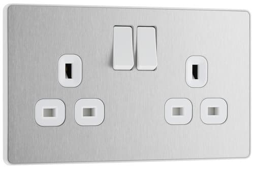 Screwless Flatplate Polished Chrome Quadruple Rectangular Front Plate FPCEMR4-01