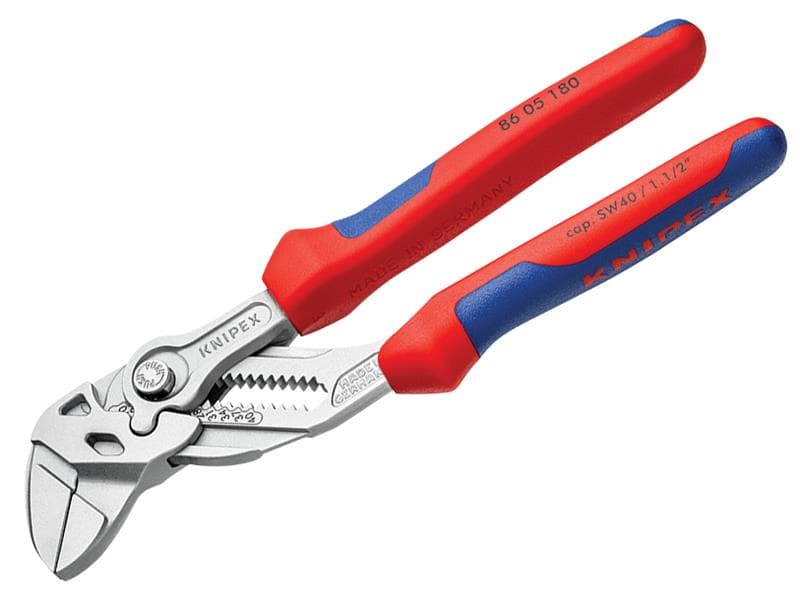 Knipex 86 05 180 SB Pliers Wrench Multi-Component Grip 180Mm