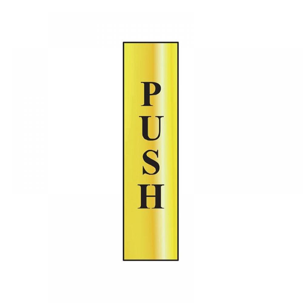 Scan 6032 Push Vertical - Polished Brass Effect 50 X 200Mm