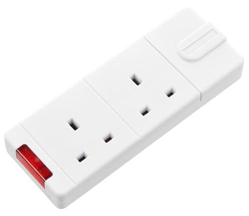 2 Skt 13A Trailing Socket + Ind White TN-MP