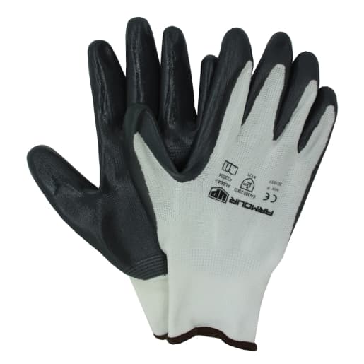 Armour Up Black & Grey Nitrile Flexigrip Abrasion Resistant Gloves, Large