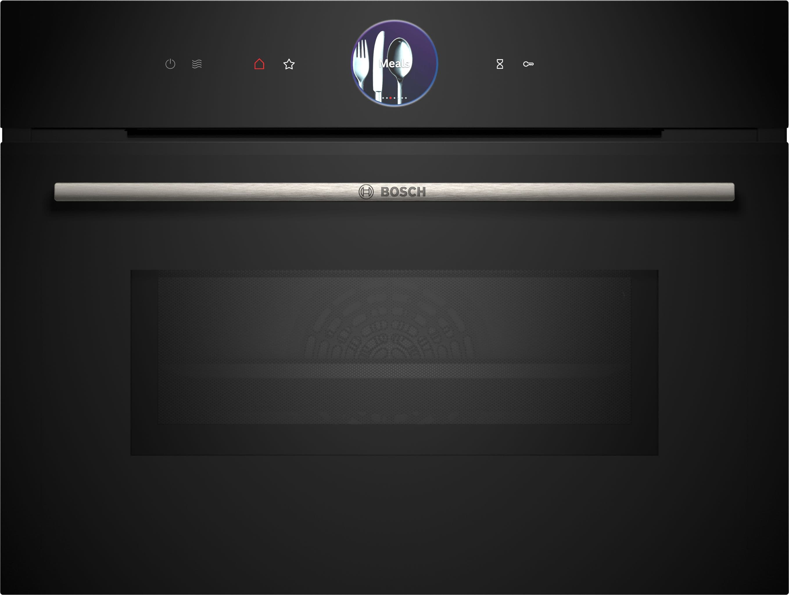 Bosch Serie 8 Home Connect Pyrolytic Touch Control Plus Compact Oven with Microwave Black 45cm - CMG7761B1B