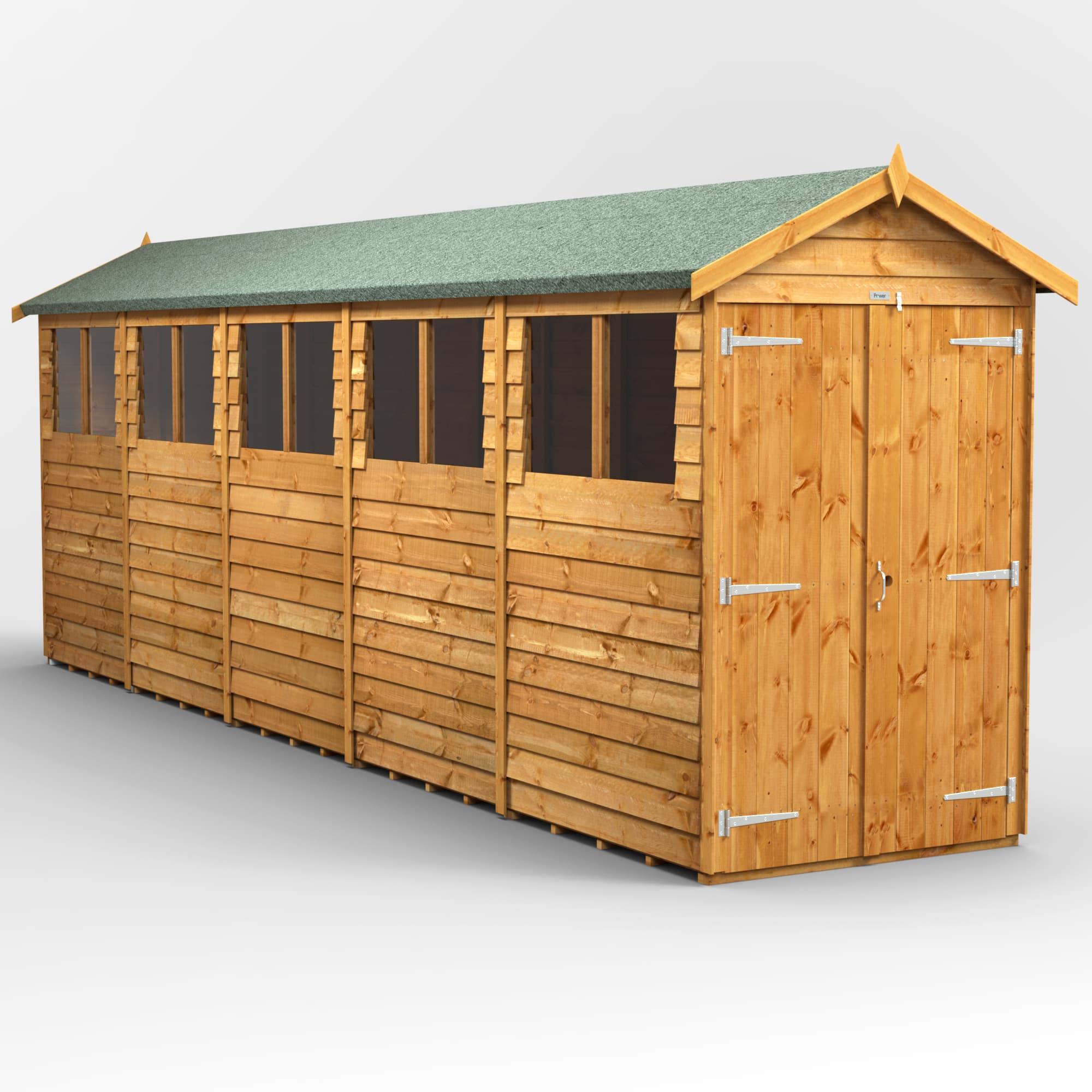 Powersheds 20 x 4 Power Overlap APEX, Double Doors