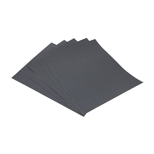 Wet & Dry Sandpaper Sanding Sheets - 1200 Grit - Black 230 x 280mm (5 Sheets)