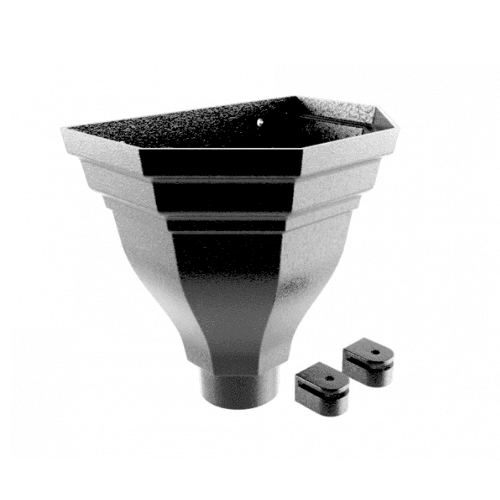 Cast Aluminium Round Merus Large Hopper - 76mm PPC Finish Black (9005 Leatherette)