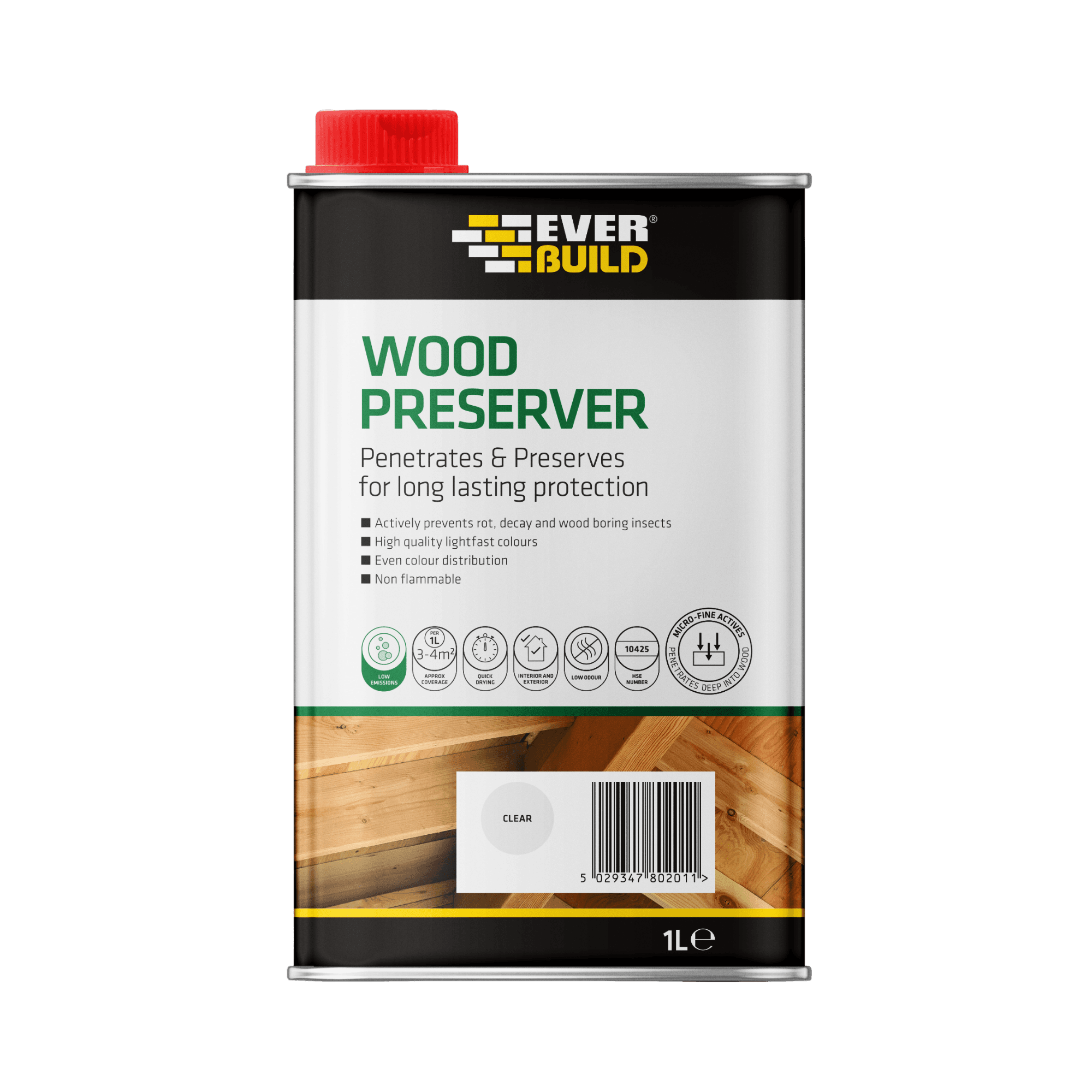 Everbuild Wood Preserver clear 1 L