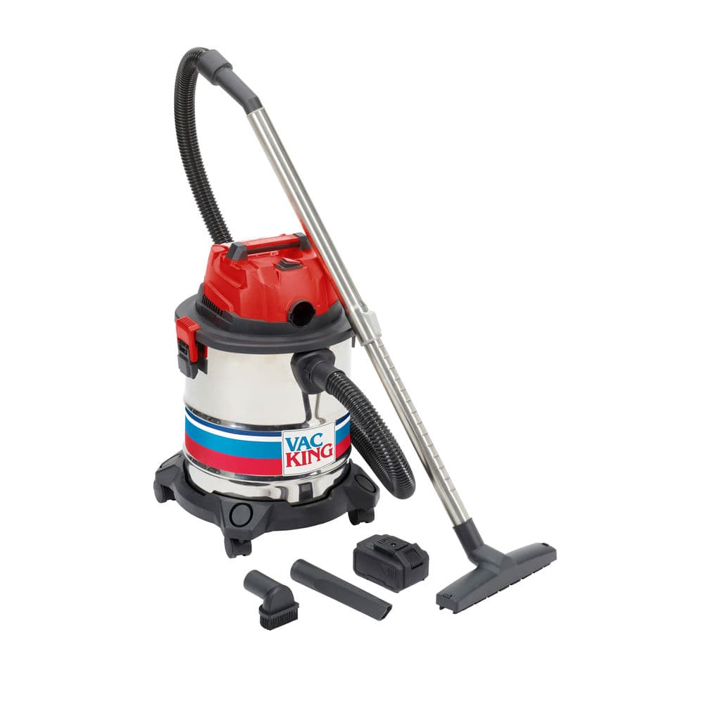 Vac King CVAC18V20 20V Brushless 4Ah 20L Stainless Steel Wet & Dry Vacuum Cleaner with 4Ah Battery and Charger