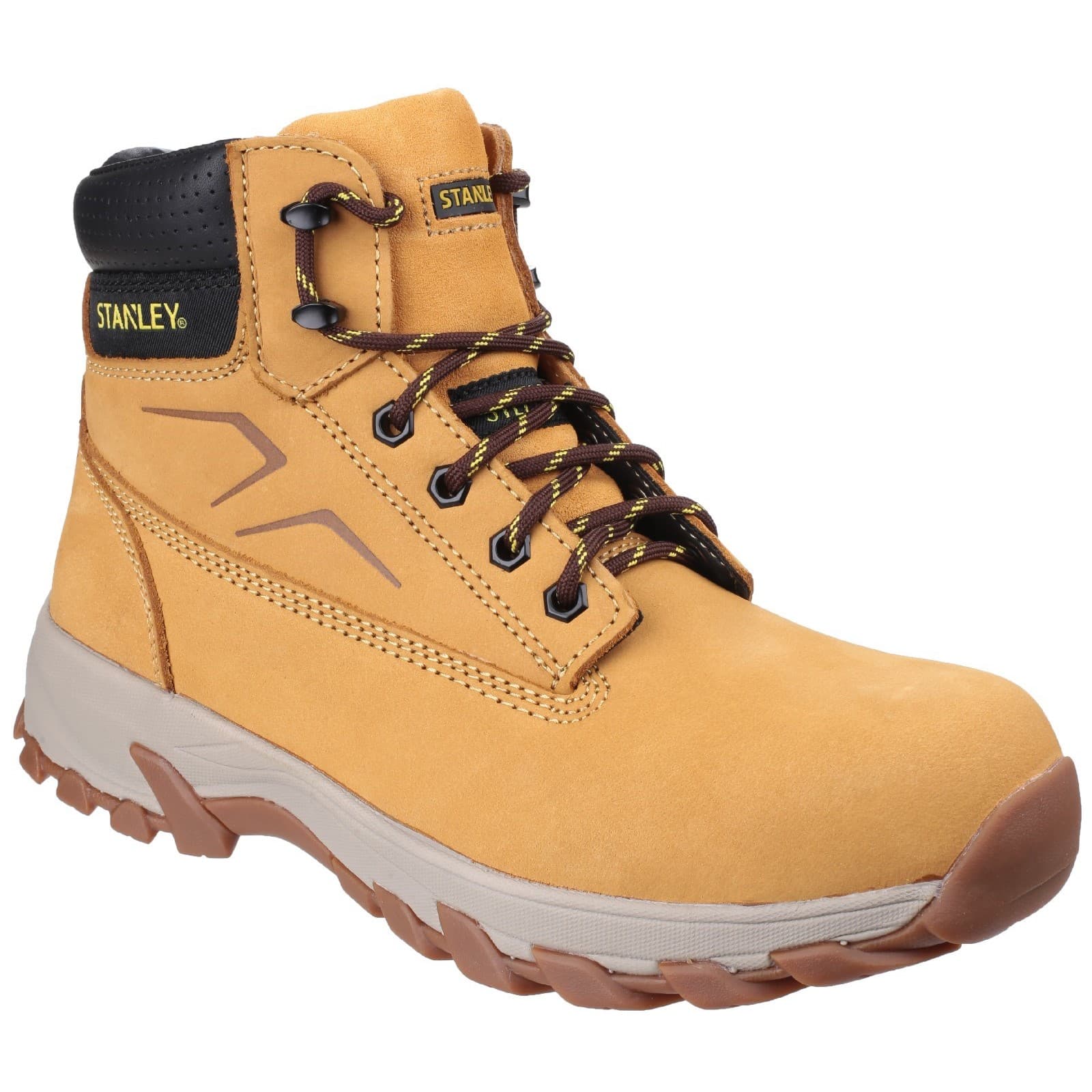 Leather Lace-Up Safety Boot Padded Collar Honey Size 8 24050-39644-06
