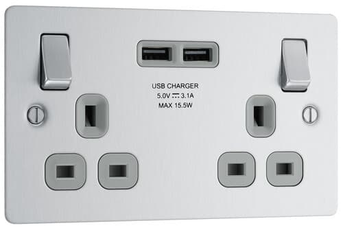 Nexus Metal Polished Chrome Single Round Pin Unswitched 5A Socket NPC29W-01