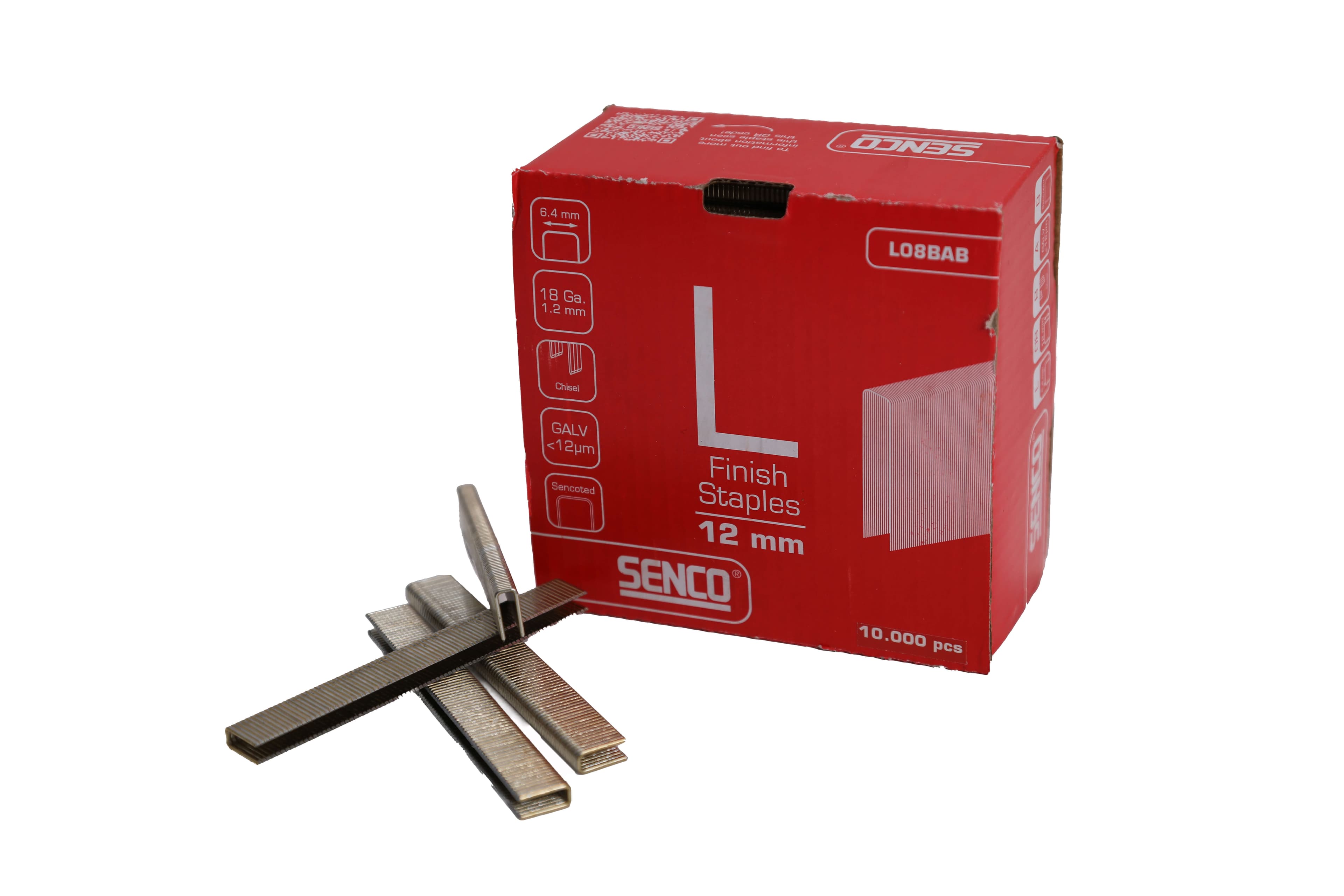 Senco L08BAB L Staple Galv ted 12.7Mm 18-Gauge Box 10000