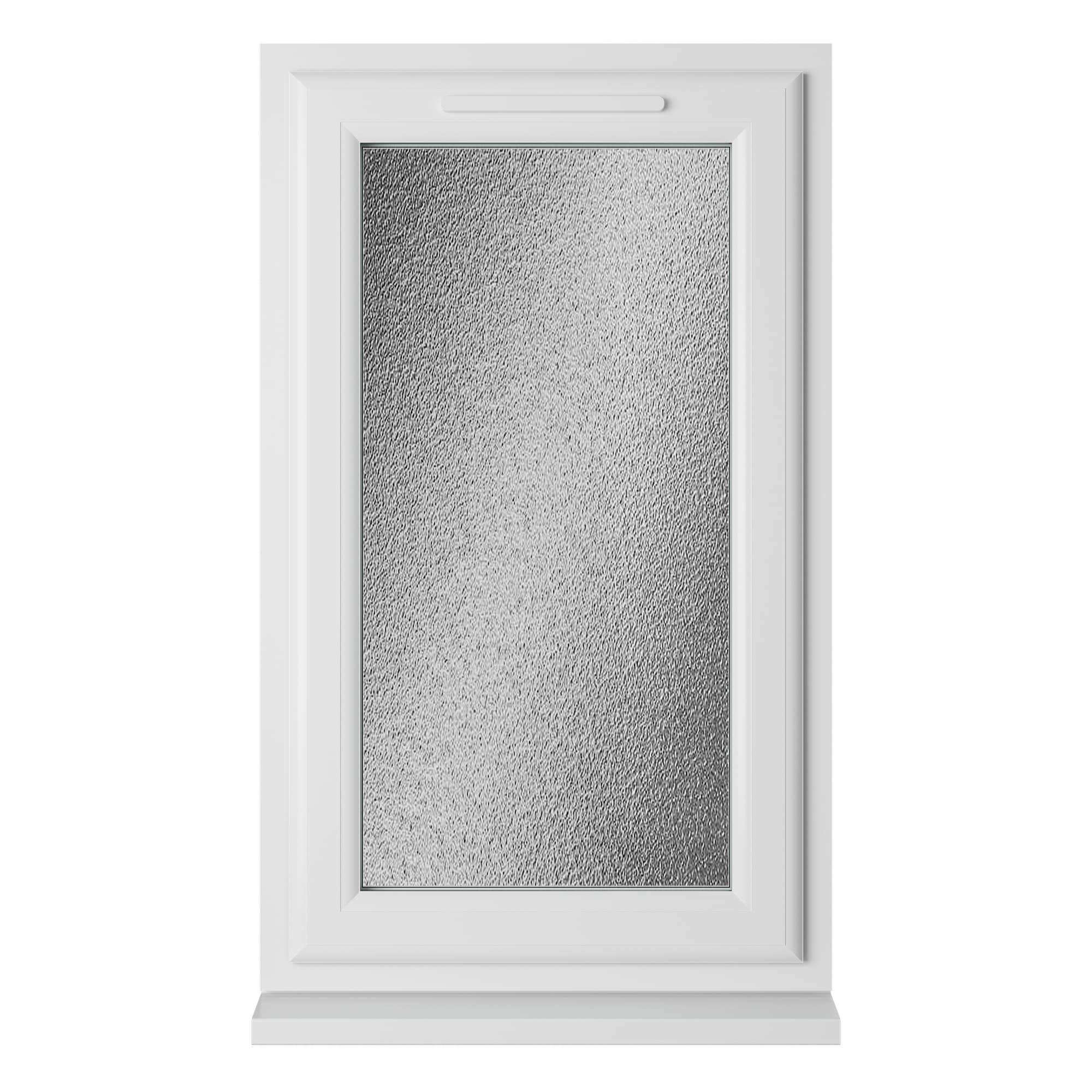 Crystal Double Glazed uPVC Window White Right Hung 610mm x 1190mm Obscure