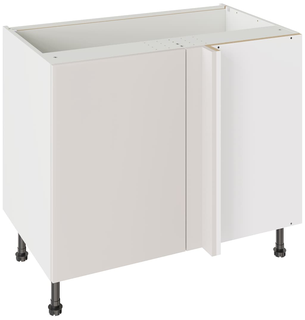 Flatpack 1000 Blind Corner Base Kitchen Cabinet Value Slab Standard Matt Light Grey
