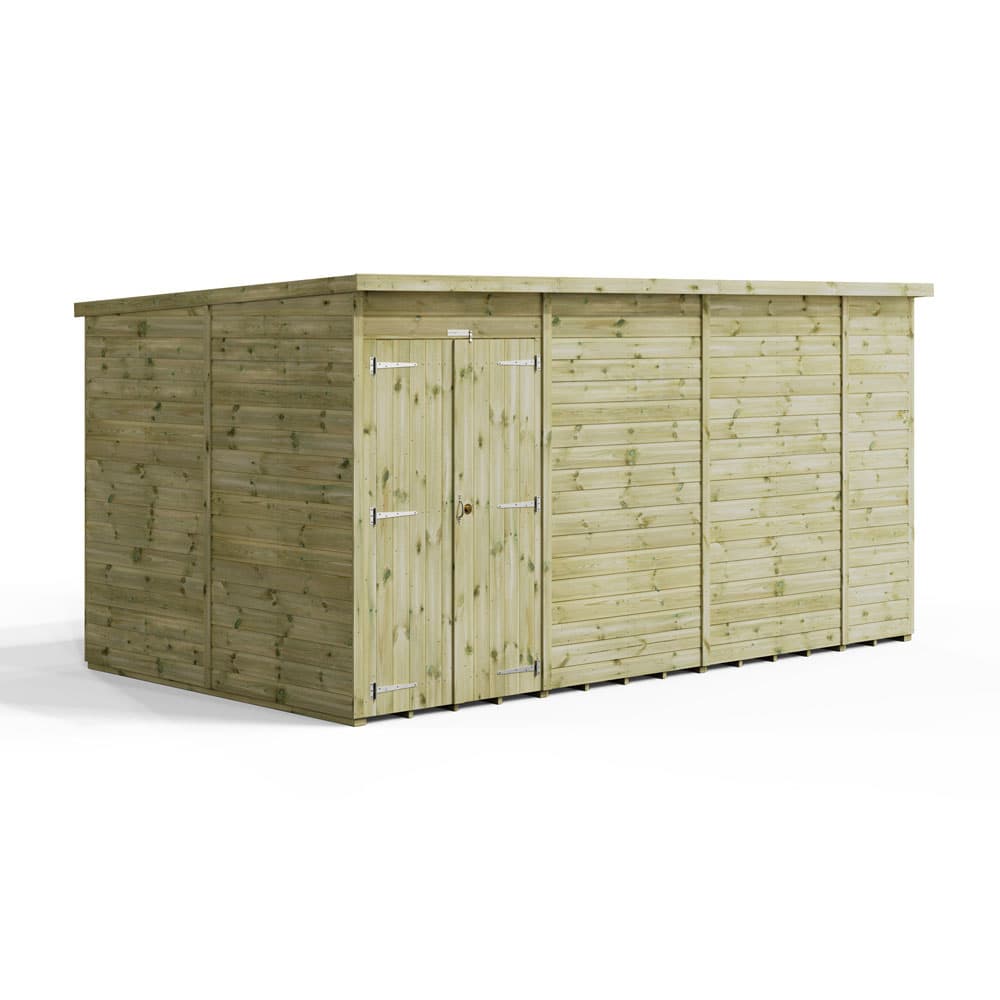 Powersheds 14x8 Premium Powersheds Windowless Pent Double Doors