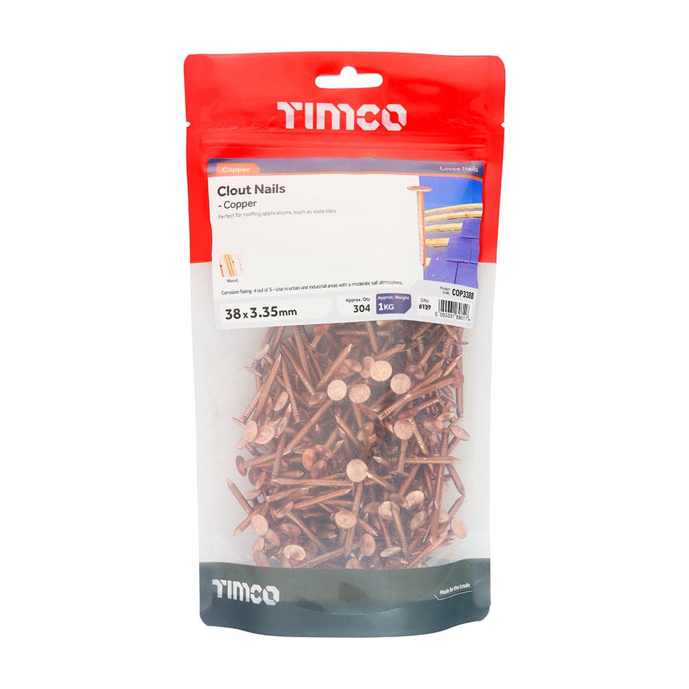 Copper Clout Nails - Roofing Nails – 1kg Bags