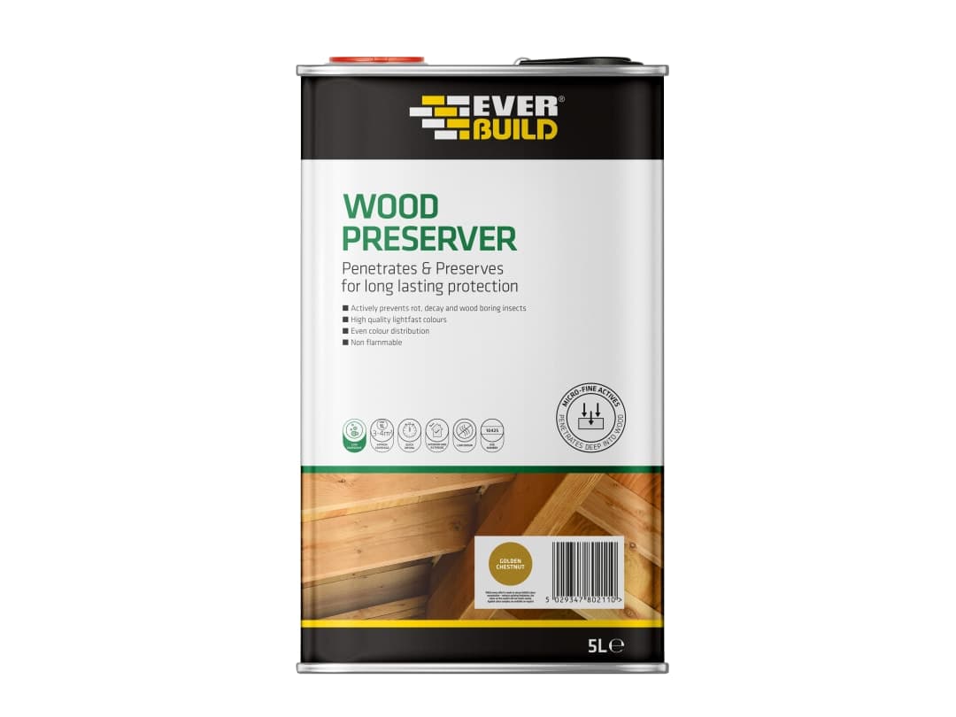 Everbuild Sika Wood Preserver Golden Chestnut 5 litre 483724