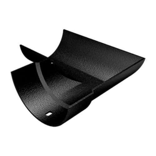 Cast Aluminium Half Round Gutter External Angle - 90 Degree x 125mm Black (9005 Leatherette)