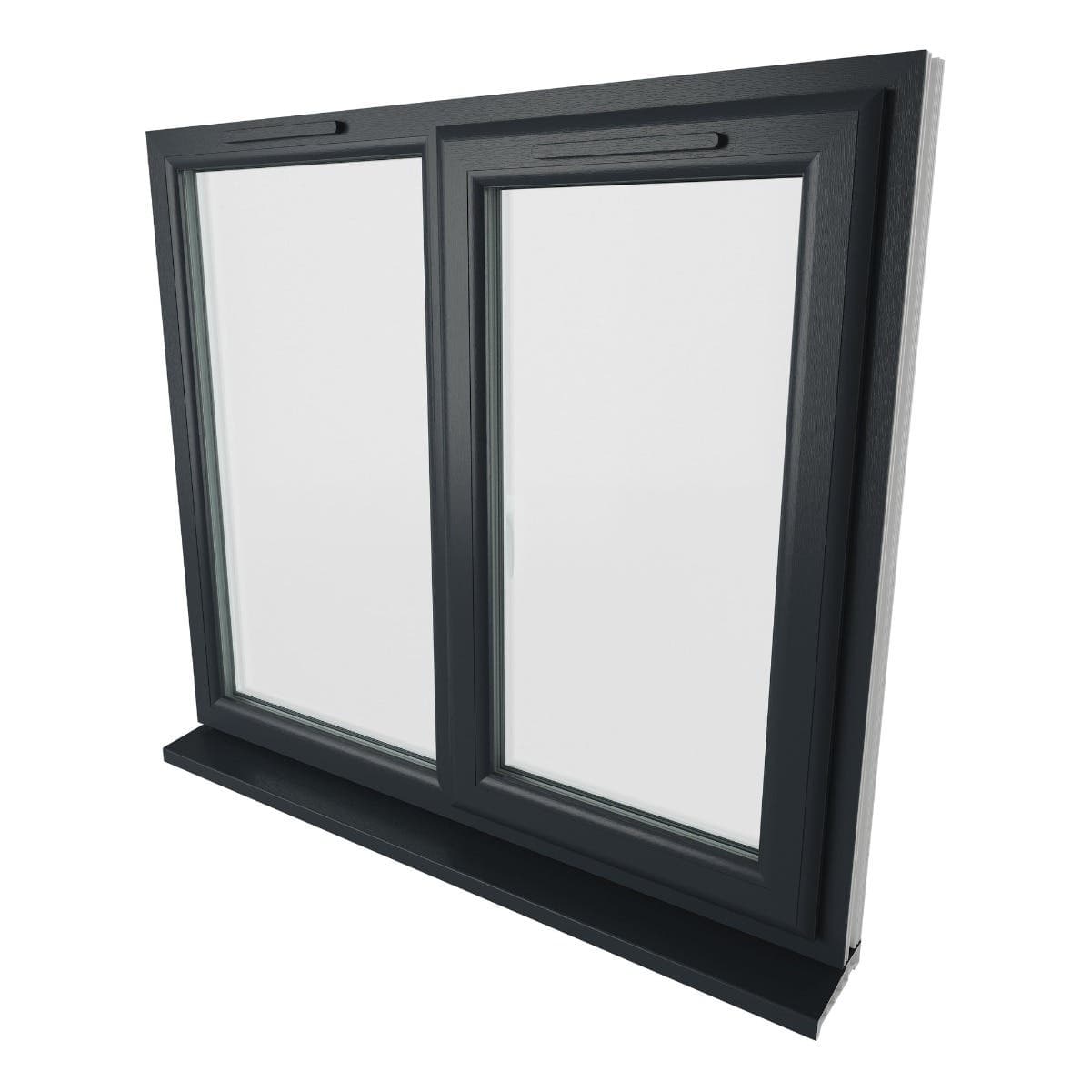 uPVC Grey/White Double Glazed Window - Right Handed - Side Hung - Clear Glass - 1190 x 1115mm