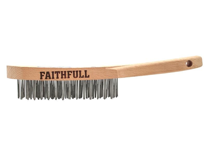 Faithfull Heavy-Duty Stainless Steel Scratch Brush 4 Row