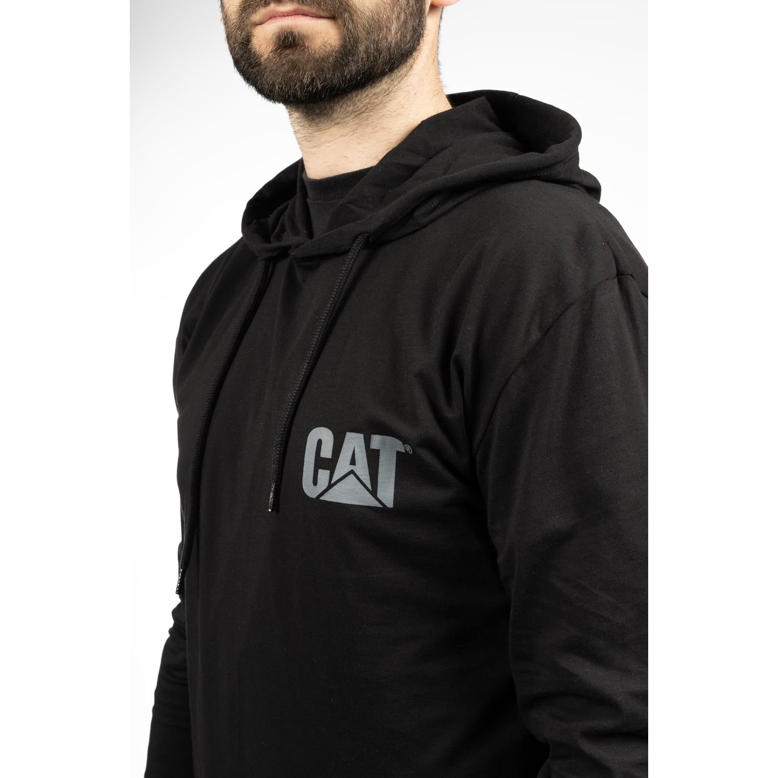 Caterpillar Hooded Long Sleeve Tee Size 3XL Black 32225-55209-08