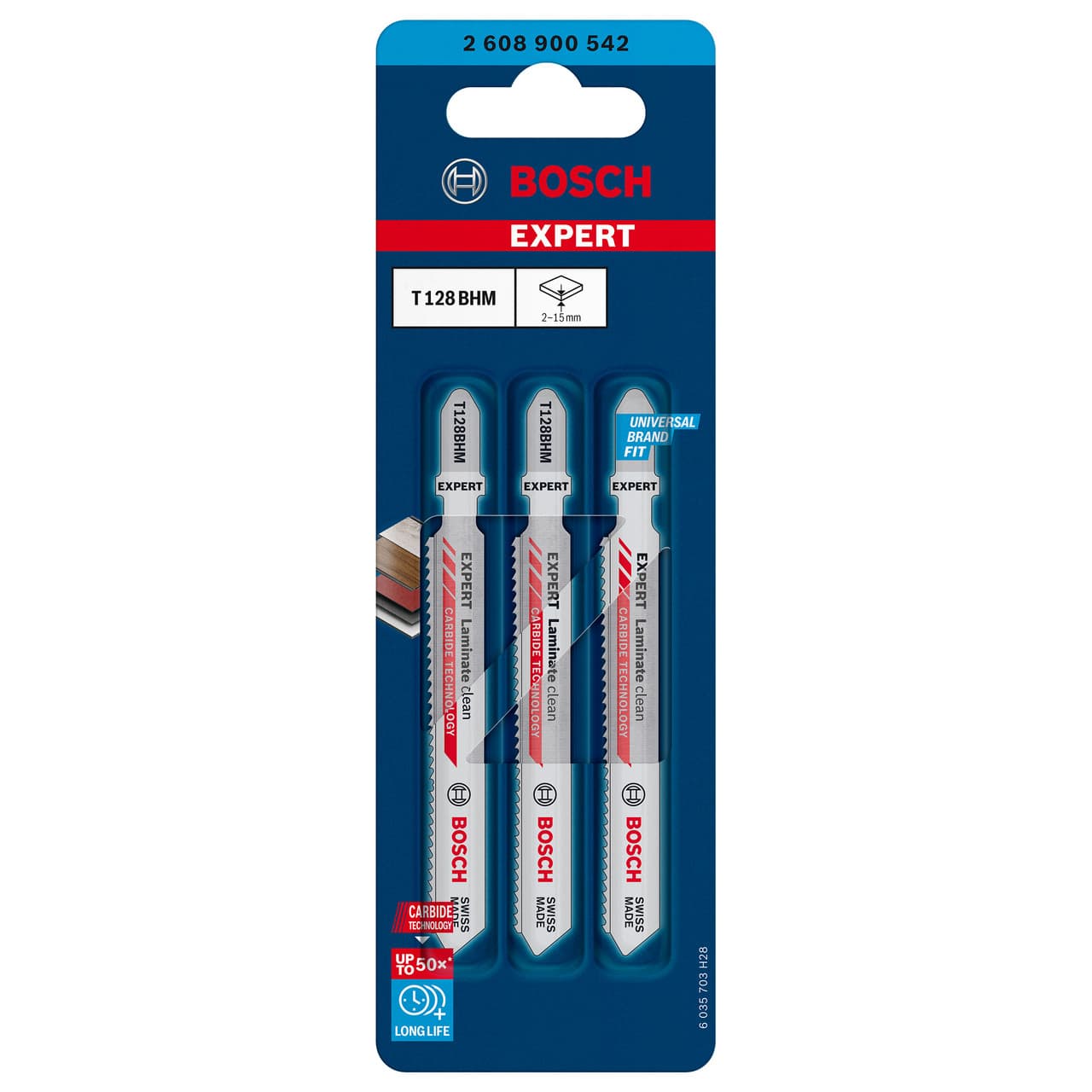 Bosch T128Bhm Expert Laminate Clean Jigsaw Blades (3 Pack)