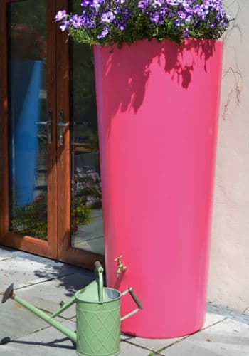 Large 380L Garden Planter Water Butt Pink with Tap Kit & Diverter Original Organics