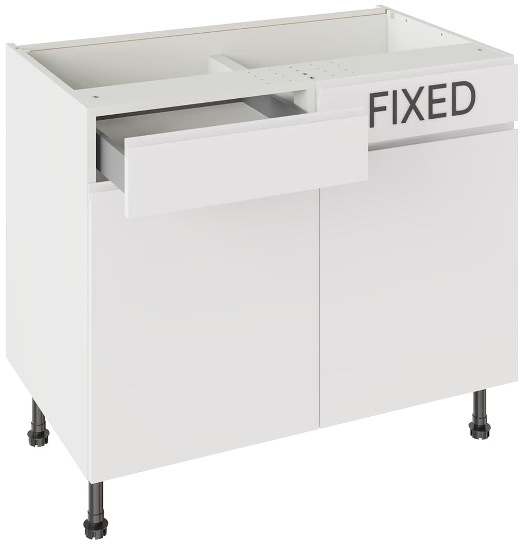 Flatpack 1000 Drawerline Base Cabinet J-Pull Super Gloss White