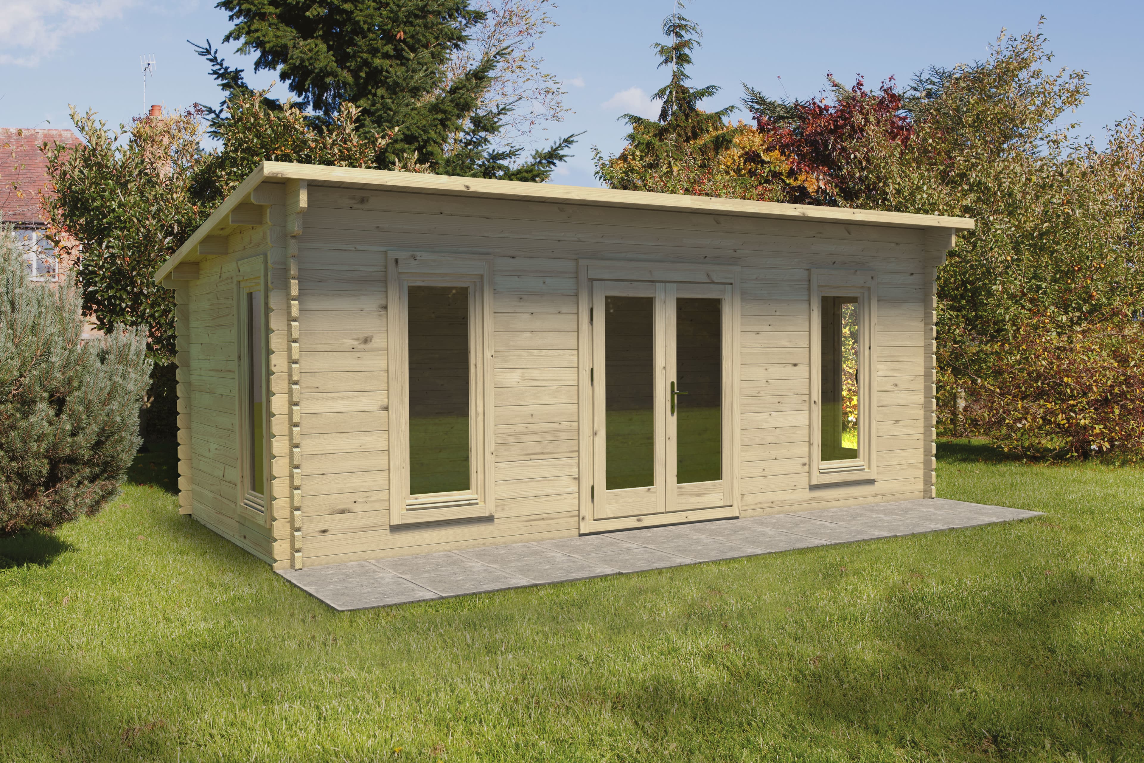 Forest Garden 6 x 3m Arley Log Cabin Underlay and Felt 34 Installed