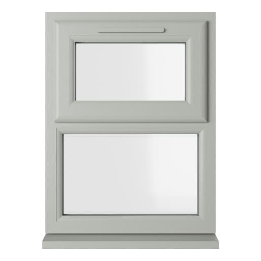 Crystal Double Glazed uPVC Window Agate/White Top Hung 1115mm x 1190mm Clear