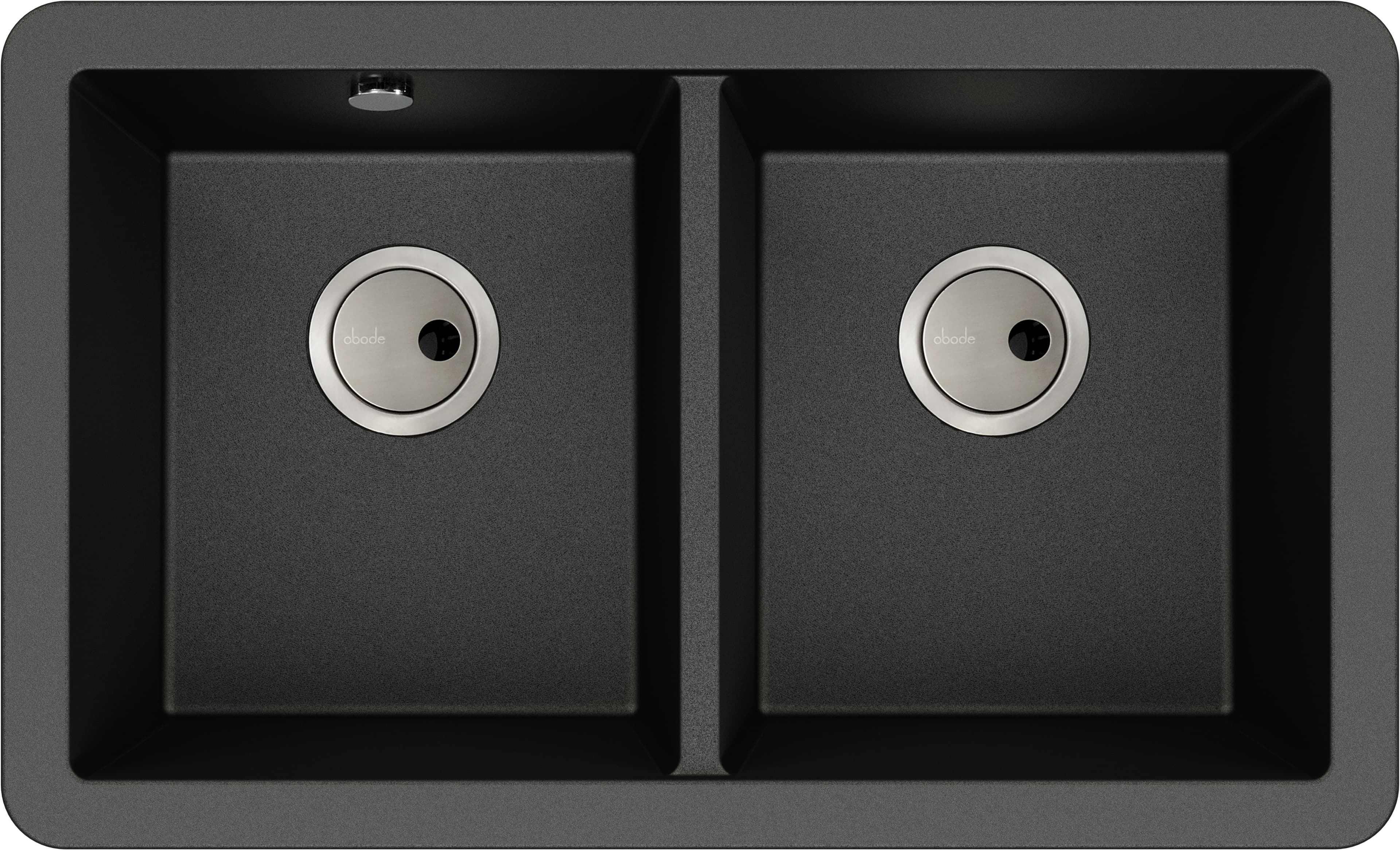 Abode Matrix 2 Bowl Undermount Black Metallic Composite Kitchen Sink