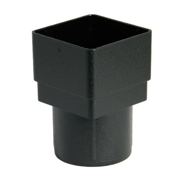FloPlast Cast Iron Effect Square to Round Downpipe Adaptor