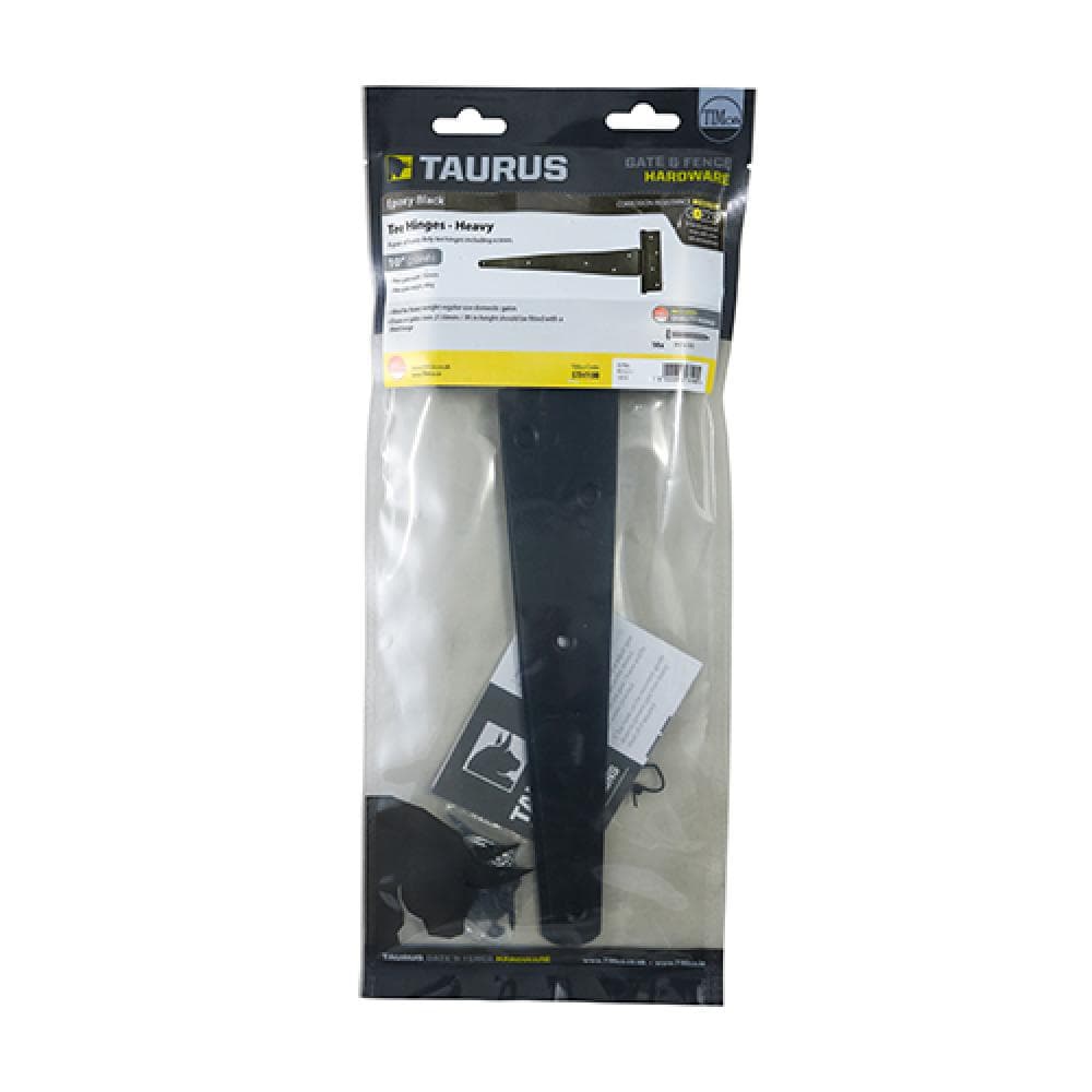 Timco STH10B Pair Of Strong Tee Hinges - Black 10in